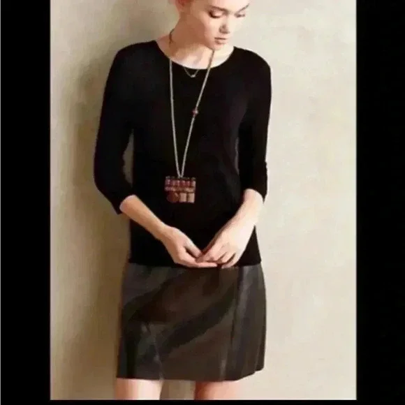 Bailey 44 drop waist faux leather trim dress - Picture 3 of 7